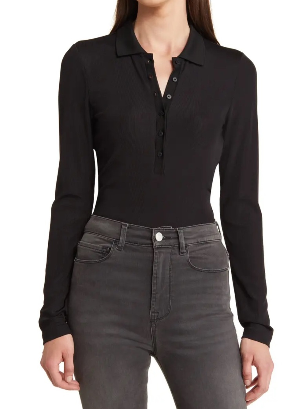All Saints Hallie LS Polo size 6 NWOT